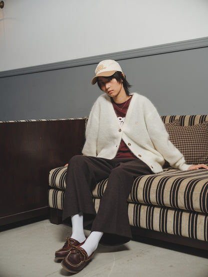 BACK LOGO MOHAIR CARDIGAN