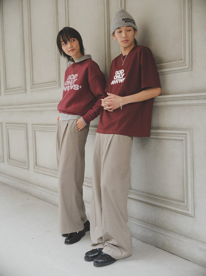 WOOL WIDE TUCK SLACKS