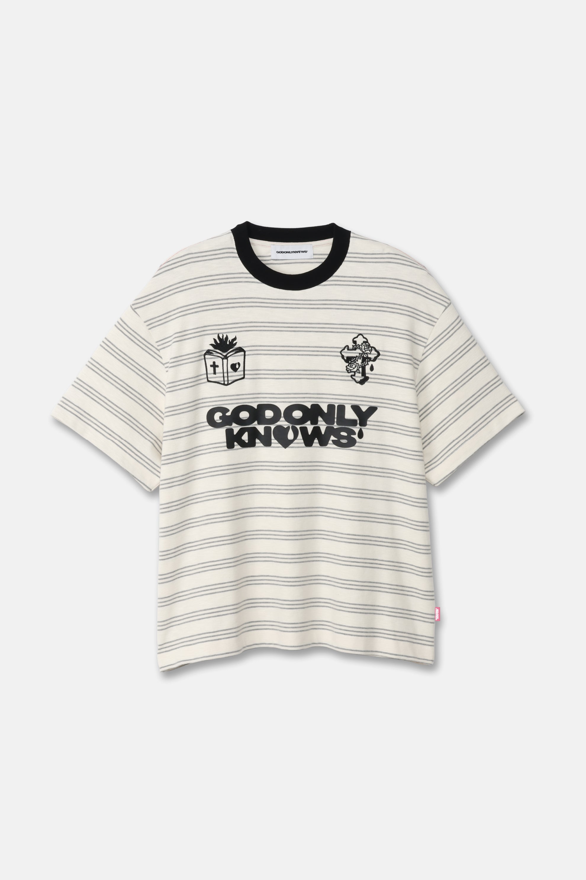 S/S BORDER TEE – GOD ONLY KNOWS