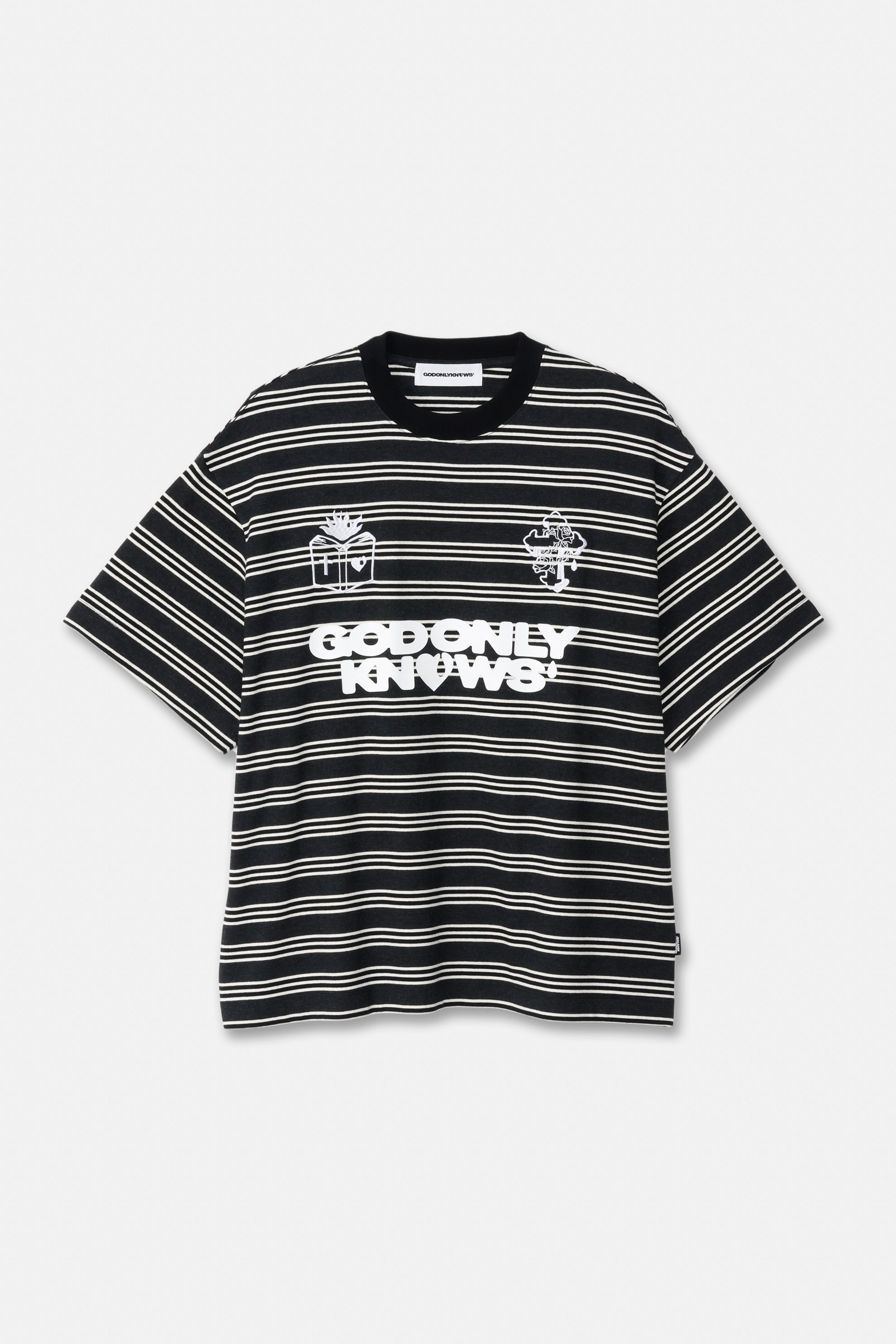 S/S BORDER TEE – GOD ONLY KNOWS