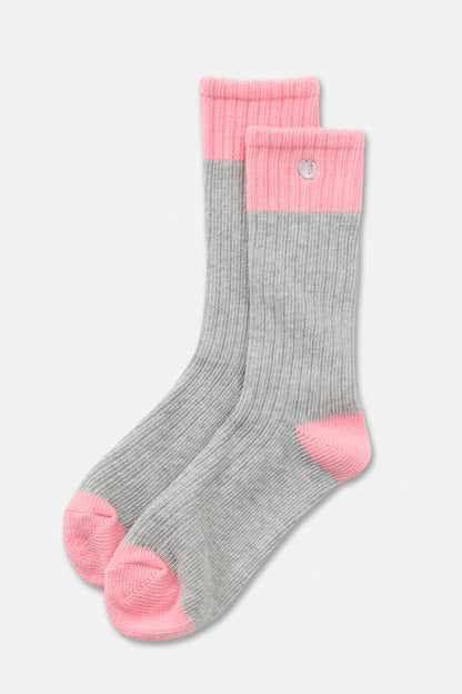 COLOR BLOCK HEART SOCKS