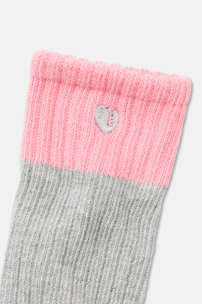 COLOR BLOCK HEART SOCKS