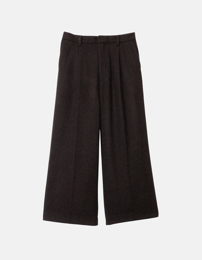 WOOL WIDE TUCK SLACKS