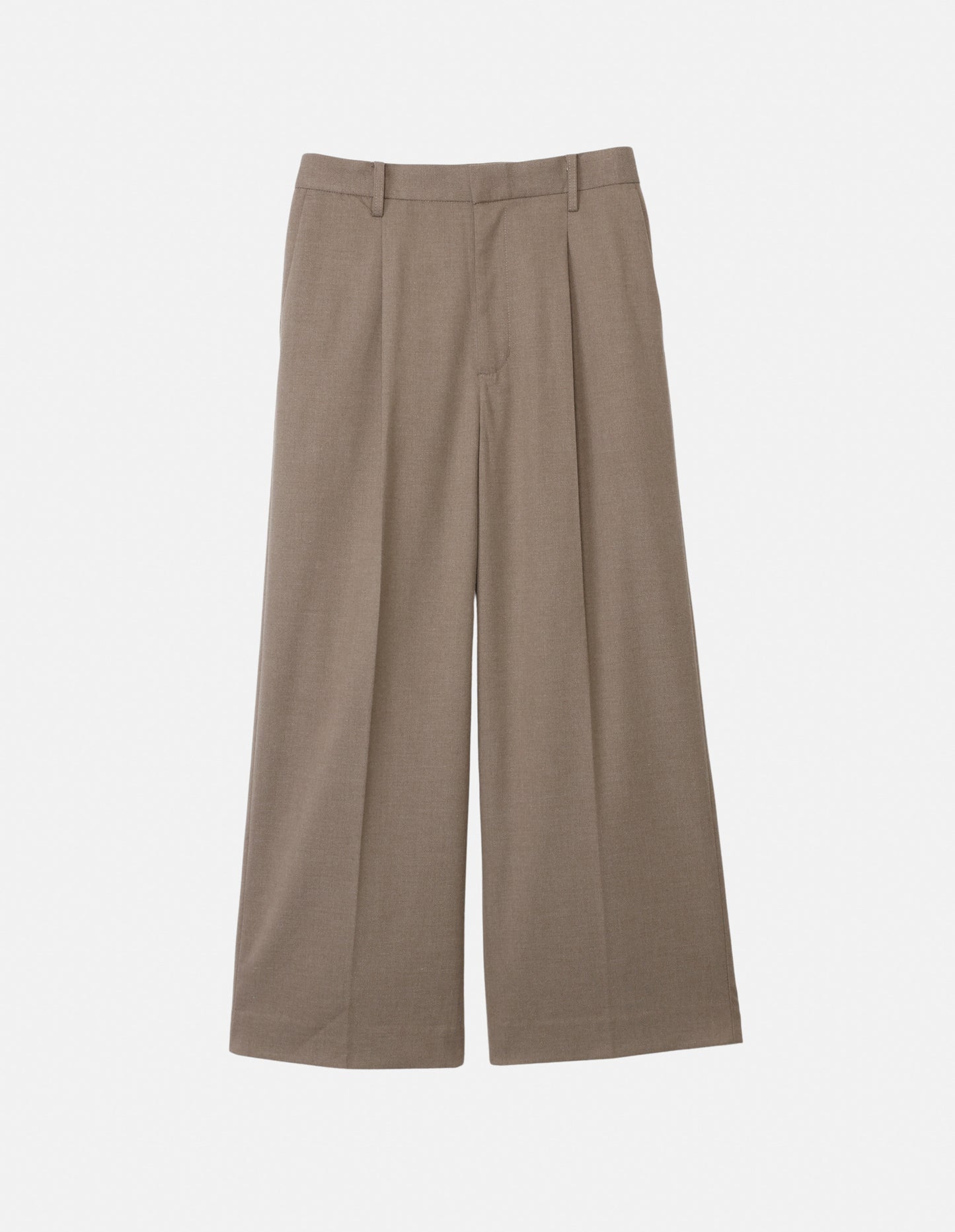 WOOL WIDE TUCK SLACKS