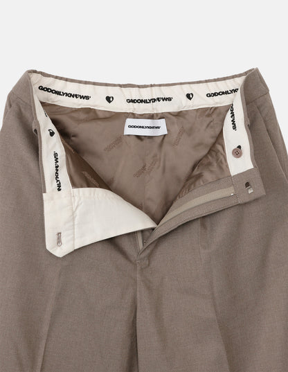 WOOL WIDE TUCK SLACKS