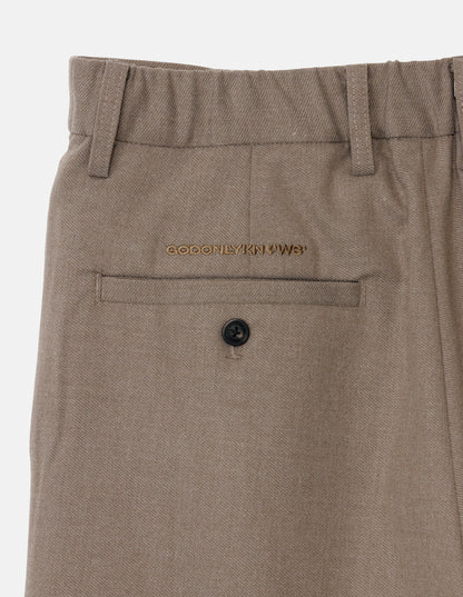 WOOL WIDE TUCK SLACKS