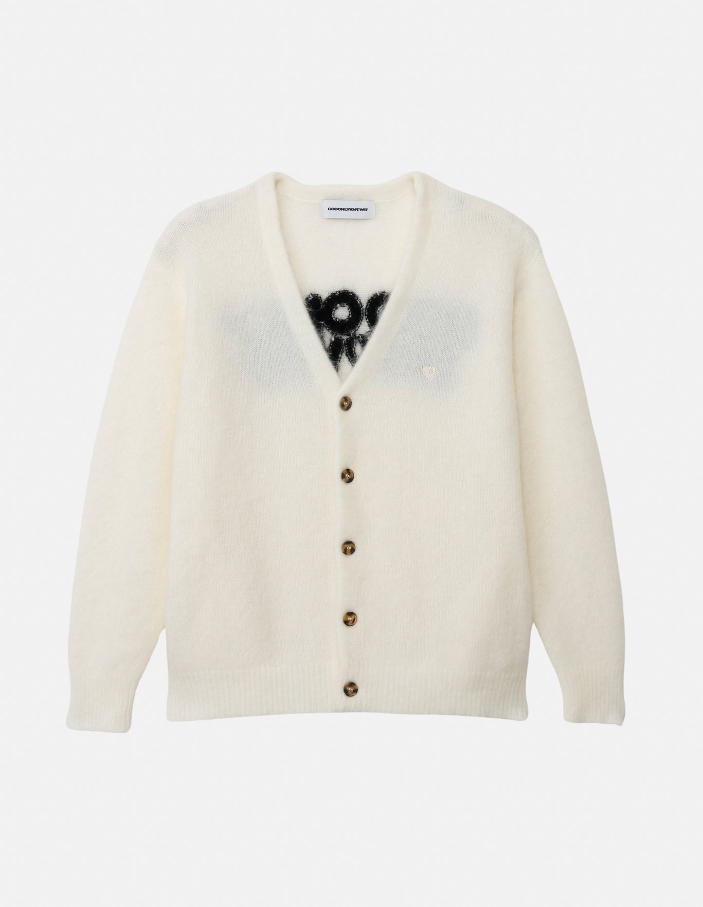 BACK LOGO MOHAIR CARDIGAN