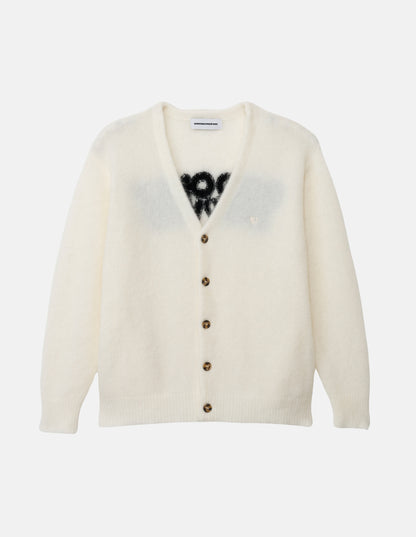 BACK LOGO MOHAIR CARDIGAN
