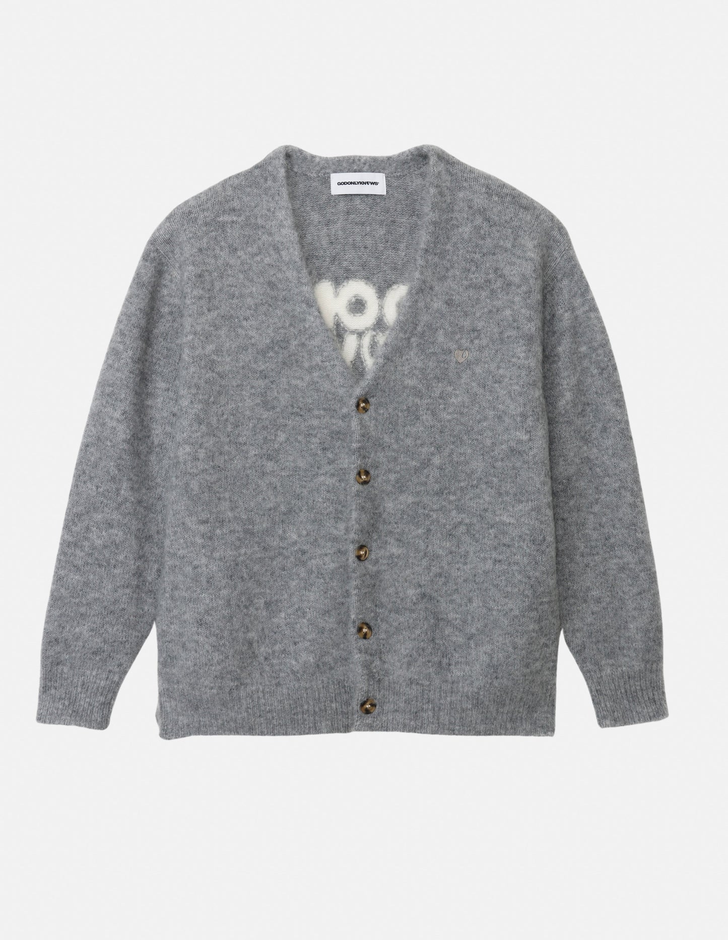 BACK LOGO MOHAIR CARDIGAN