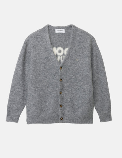 BACK LOGO MOHAIR CARDIGAN