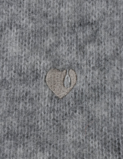BACK LOGO MOHAIR CARDIGAN