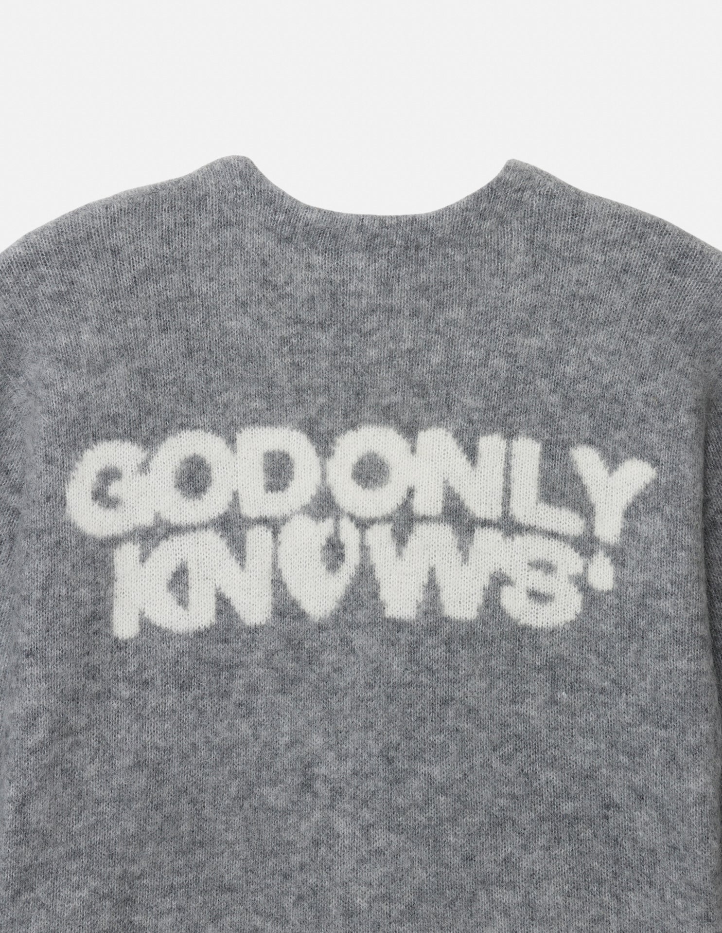 BACK LOGO MOHAIR CARDIGAN – GOD ONLY KNOWS
