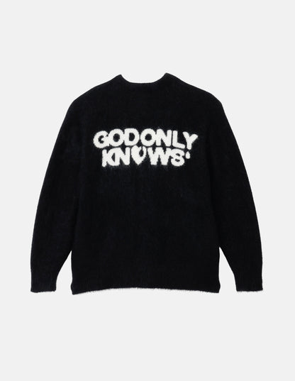 BACK LOGO MOHAIR CARDIGAN