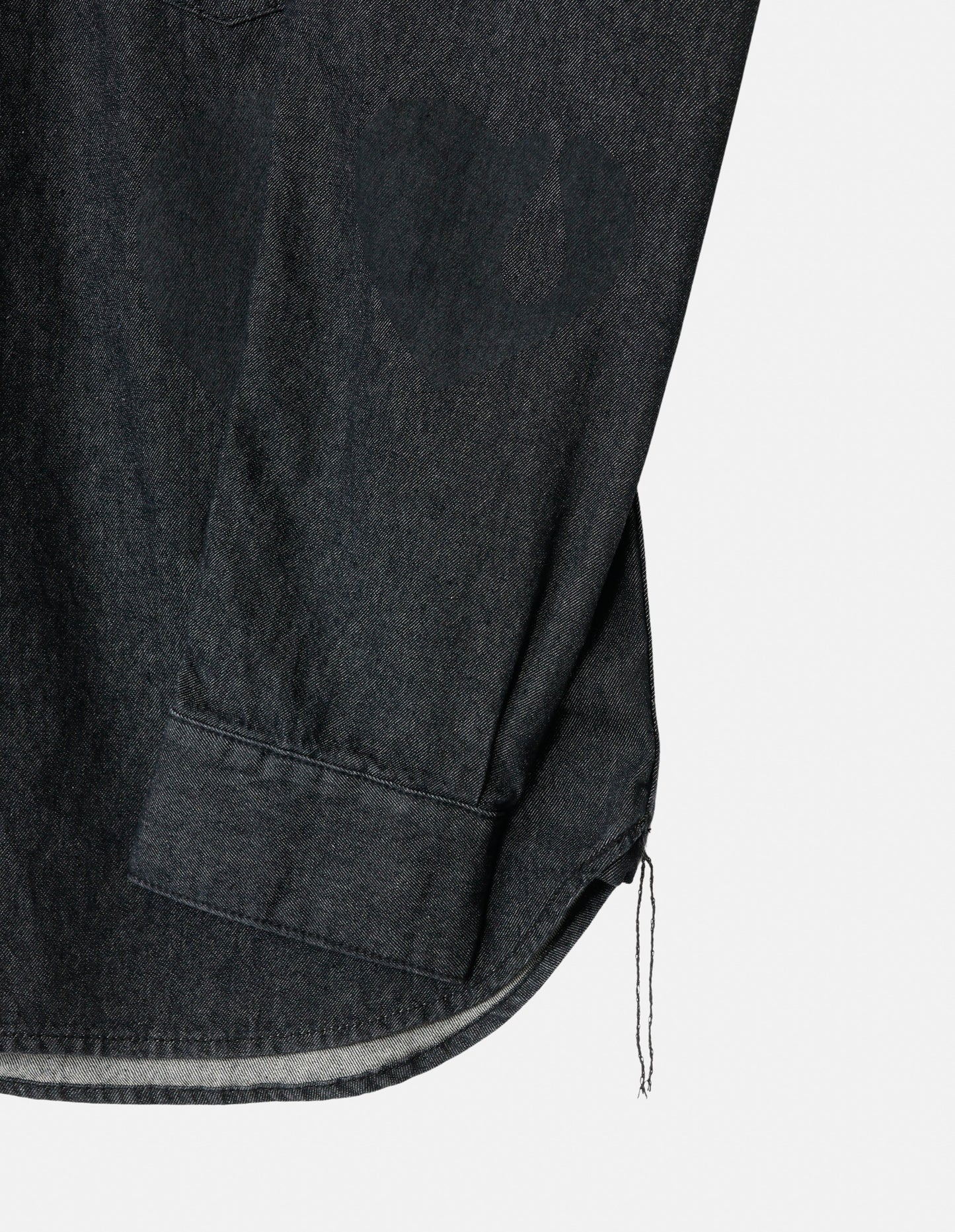 TEAR HEART PRINT DENIM SHIRT