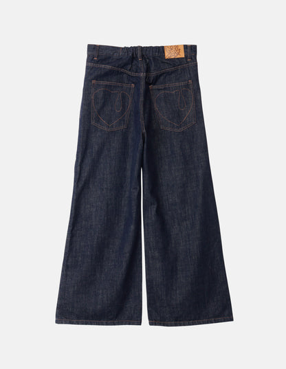 TEAR HEART PRINT DENIM PANTS